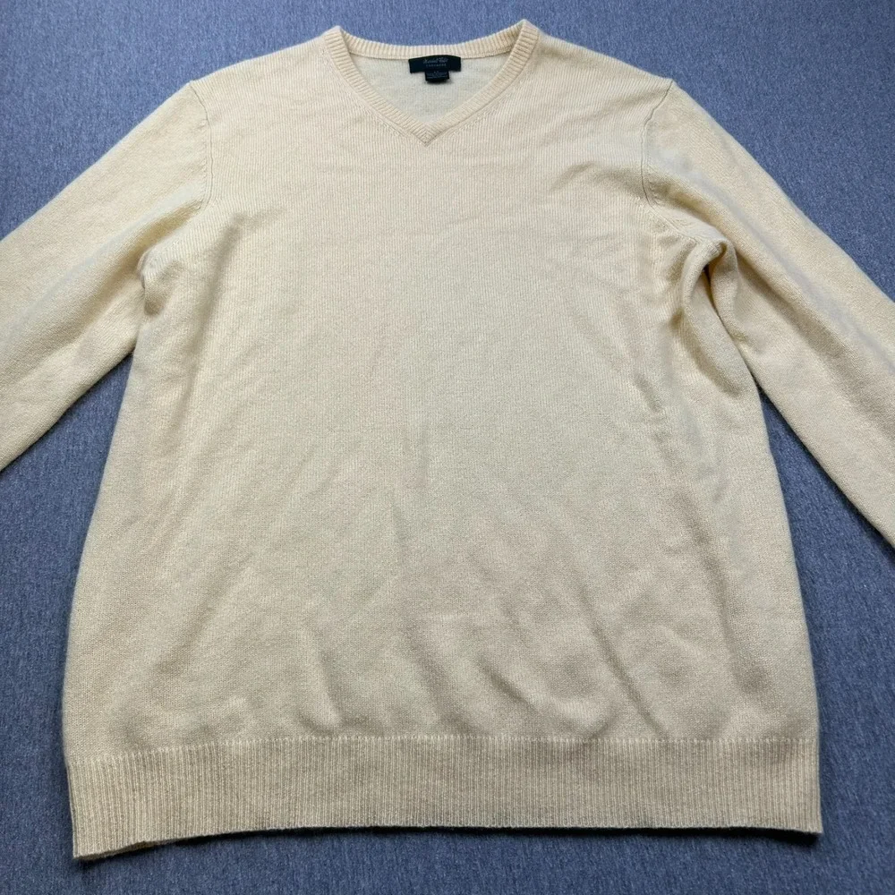 Marshall Fields Cashmere Vneck Sweater Mens Large Tall Butter‎ Yellow